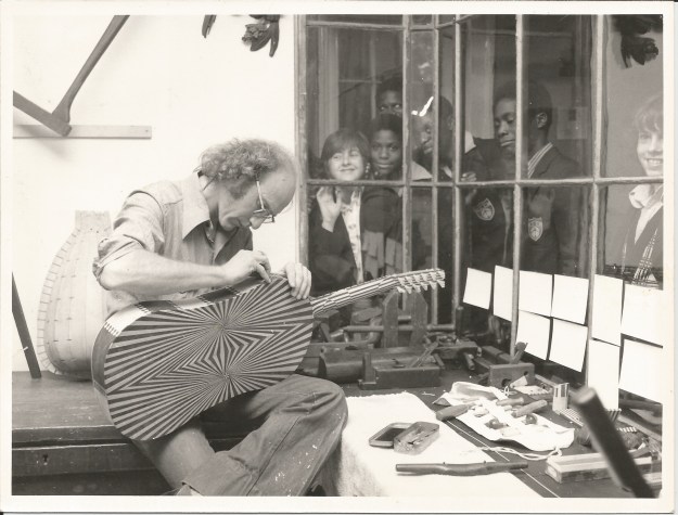 Working on the Vihuela in a museum  replica 18th Century workshop.
